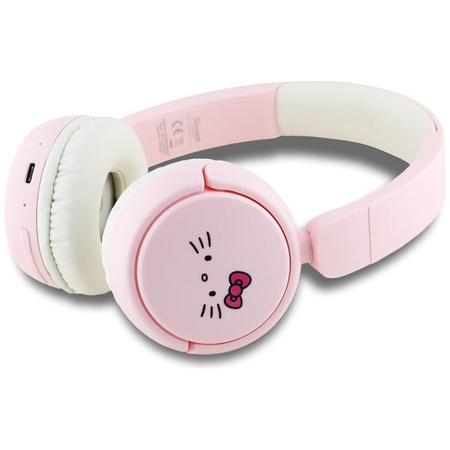 Hello Kitty Face Logo – Kabellose Over-Ear-Bluetooth-Kopfhörer V5.3 (rosa)