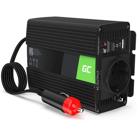 Green Cell - Měnič napětí Inverter 24V na 230V 150W/300W Čistá sinusovka