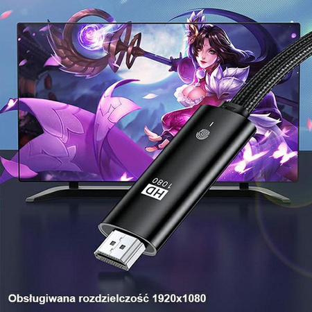 USAMS US-SJ442 - Câble HDMI - Lightning 2m (noir)