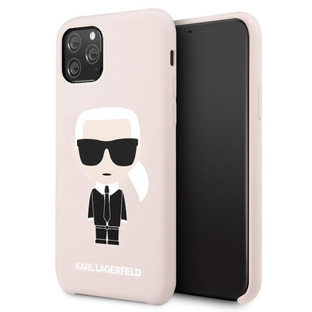 Karl Lagerfeld Fullbody Silicone Iconic - pouzdro pro iPhone 11 Pro (růžové)