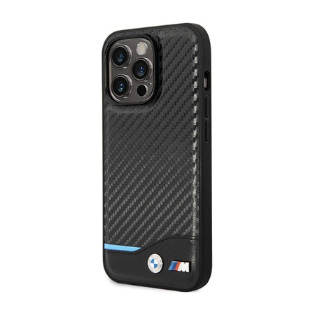 BMW Leather Carbon Blue Line - iPhone 13 Pro Case (Black)