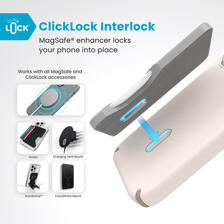 Speck Presidio2 Pro ClickLock & MagSafe - pouzdro pro iPhone 16 Pro (Bělená kost / Zlaté dědictví / Lískově hnědá)