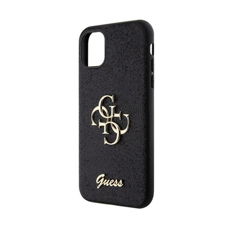 Guess Glitter Script Big 4G - iPhone 11 Tasche (schwarz)