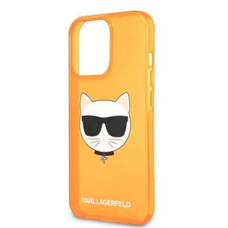 Karl Lagerfeld Choupette Head - pouzdro pro iPhone 13 Pro Max (fluo oranžová)