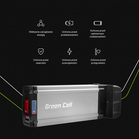 Green Cell - E-Bike Batterie mit Ladegerät 36V 12Ah 432Wh Li-Ion RCA