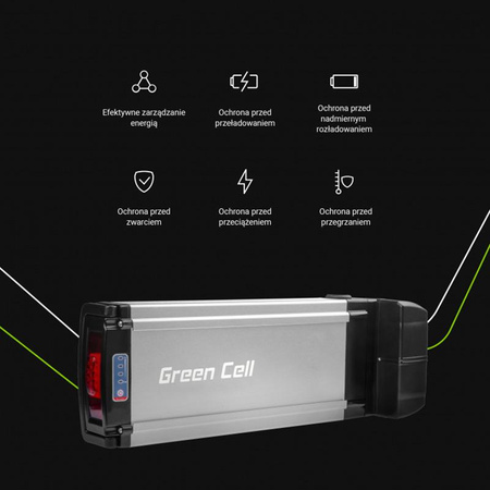 Green Cell - Bateria do roweru elektrycznego E-Bike z ładowarką 36V 12Ah 432Wh Li-Ion RCA