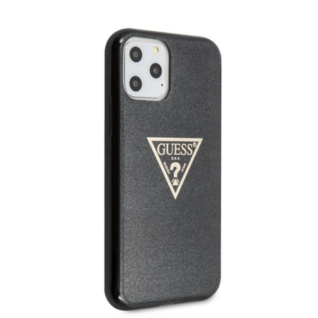 Guess Solid Glitter Triangle - Coque iPhone 11 Pro (Noir)