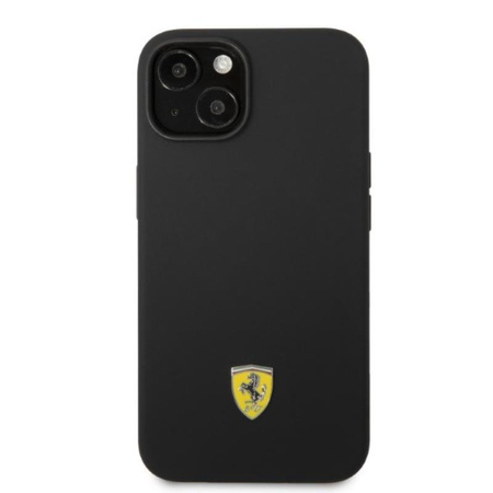 Ferrari Silikonové pouzdro MagSafe s kovovým logem - iPhone 14 (černé)