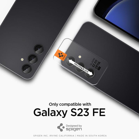 Spigen Optik.TR EZ Fit Camera Lens Protector - Szkło ochronne na obiektyw do Samsung Galaxy S23 FE (2 szt) (Czarny)