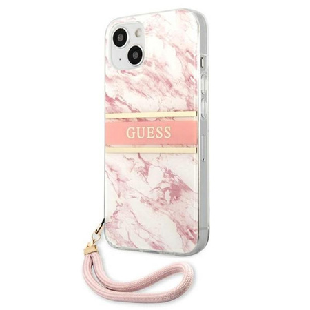 Guess Marmorriemen - iPhone 13 Mini Tasche (rosa)