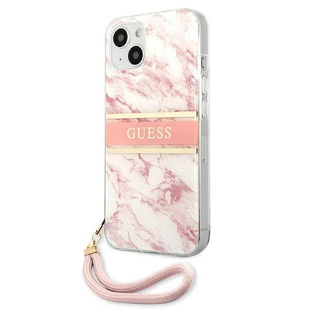 Guess Marble Strap - iPhone 13 Mini tok (rózsaszín)