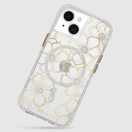 Case-Mate Floral Gems MagSafe - iPhone 15 Case (Gold)