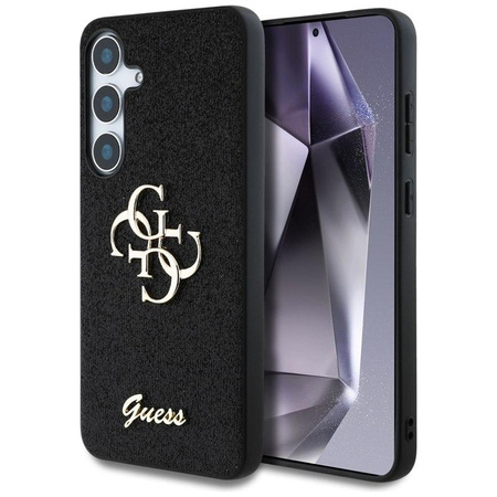 Guess Fixed Glitter Big 4G Metal Logo - Case for Samsung Galaxy S25+ (black)