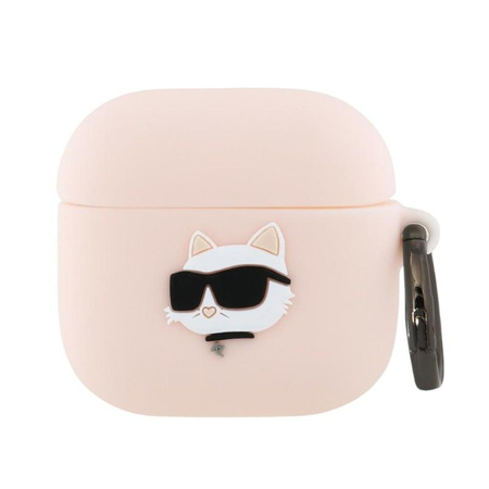 Karl Lagerfeld Silikon Choupette Kopf 3D - AirPods 4 Hülle (rosa)