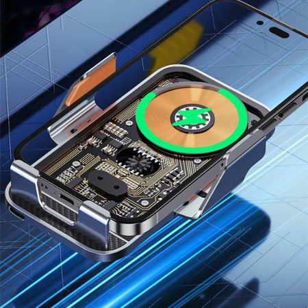 WEKOME WP-U204 Vanguard Serie - Automatische Autohalterung mit 15W drahtlosem Laden (Schwarz)