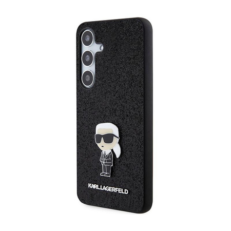 Karl Lagerfeld Fixed Glitter Ikonik Logo Metal Pin - pouzdro pro Samsung Galaxy S24+ (černé)