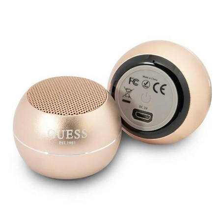 Guess Mini Haut-parleur Bluetooth 3W 4H - Haut-parleur Bluetooth 5.0 (Or)