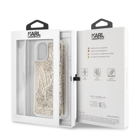 Karl Lagerfeld Signature Glitter Case - Etui iPhone 11 (Gold)