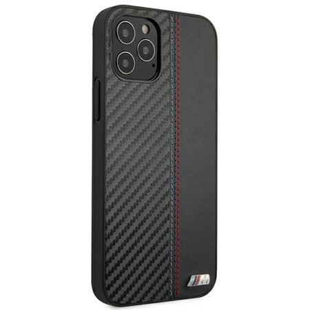BMW Carbon Tricolor - Etui iPhone 12 Pro Max (czarny)