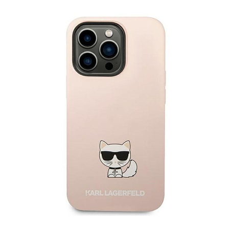 Karl Lagerfeld Choupette Body - pouzdro pro iPhone 14 Pro Max (světle růžové)