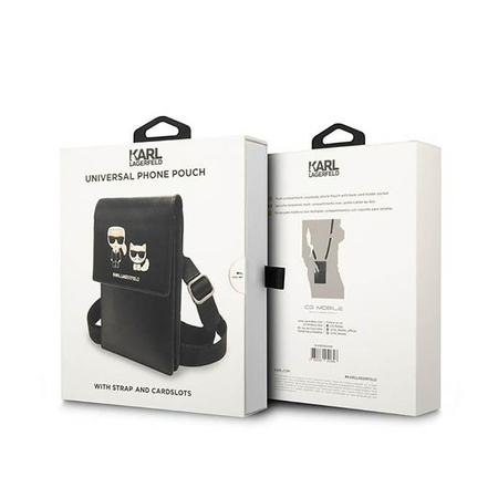 Karl Lagerfeld Karl+Choupette Embossed Wallet Phone Bag - Torba na smartfona i akcesoria (czarny)