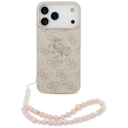 ETUI DO IPHONE 17 PRO MAX GUESS RÓŻOWE ORYGINALNE ZE SMYCZĄ ELEGANCKIE CASE