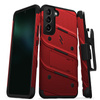 ZIZO BOLT sorozat - Páncélozott tok Samsung Galaxy S22+ készülékhez 9H üveggel a képernyőhöz + tartó állvánnyal (piros)