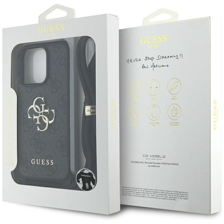 Guess 4G Big Logo Cord Strap Crossbody - Tasche für iPhone 16 Pro Max (schwarz)