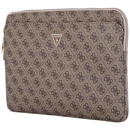 Guess 4G Zipper Pocket Triangle Logo Sleeve - Etui na notebooka 14" (brązowy)