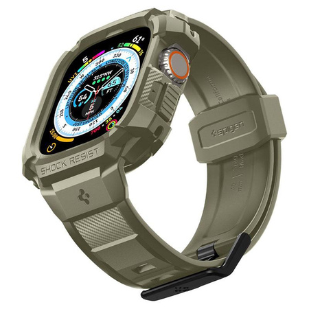 Spigen Rugged Armor Pro - Bracelet avec étui pour Apple Watch Ultra 49 mm (Vintage Khaki)