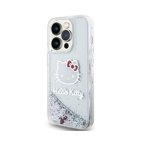 Hello Kitty Liquid Glitter Charms Kitty Head - iPhone 14 Pro Hülle (silber)