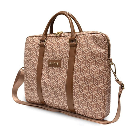 Brašna na počítač Guess GCube Stripes - 16" brašna na notebook (hnědá)