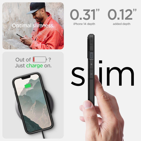 Spigen Tough Armor MagFit - Étui MagSafe pour iPhone 14 Plus (Noir)