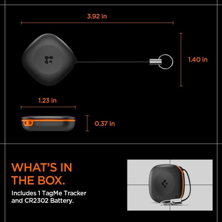 Spigen TagMe Bluetooth Tracker - Localisateur de clés, sac à dos, sac Apple Find My (Noir)
