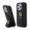 Guess Grip Stand 4G Saffiano Strass Logo - iPhone 15 Pro Case (black)