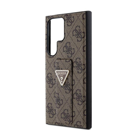 Guess Grip Stand 4G Triangle Strass Logo - Samsung Galaxy S24 Ultra Case (brown)