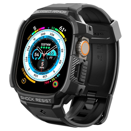 Spigen Rugged Armor Pro - Pánt tokkal az Apple Watch Ultra 49 mm-es órához (fekete)