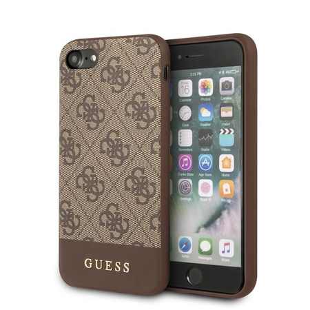 Collection 4G Bottom Stripe de Guess - Coque iPhone SE 2020 / 8 / 7 (marron)