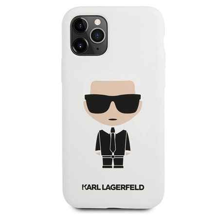 Karl Lagerfeld Fullbody Silicone Iconic - pouzdro pro iPhone 11 Pro (bílé)