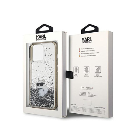 Karl Lagerfeld Liquid Glitter Choupette - iPhone 13 Pro Max Case (Transparent)