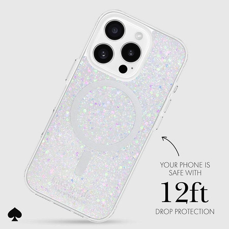 Kate Spade New York Protective MagSafe - Hülle für iPhone 16 Pro (Chunky Glitter)