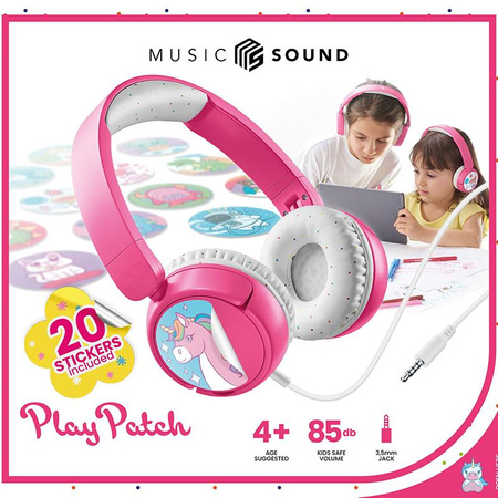 Cellularline Music Sound Play Patch - Gyermek fülhallgató (rózsaszín)