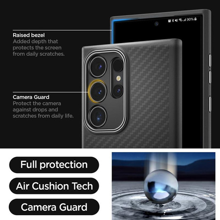 Spigen Enzo Aramid - Samsung Galaxy S24 Ultra Gehäuse (Schwarz)