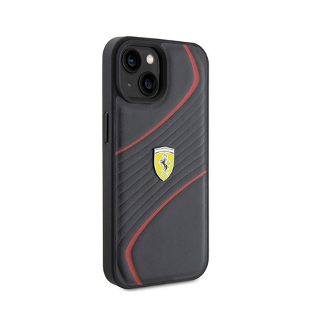 Ferrari Twist Metal Logo - Hülle iPhone 15 (czarny)