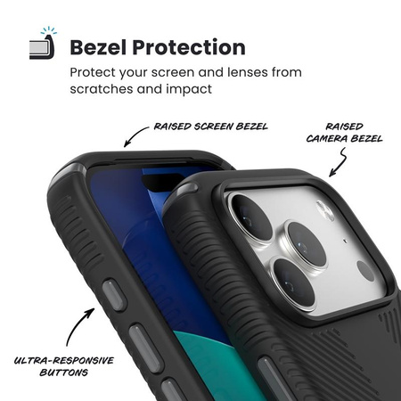 Speck Presidio2 Grip MagSafe - iPhone 17 Pro Tasche (Schwarz / Schiefergrau / Weiß)