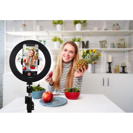 Grundig - LED-Ringlicht mit Stativ für Fotos, Selfie, Make-up