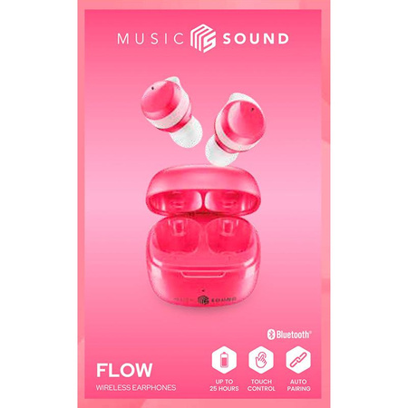 Cellularline Music Sound Flow - V5.3 TWS vezeték nélküli Bluetooth fejhallgató töltőtáskával (rózsaszín)