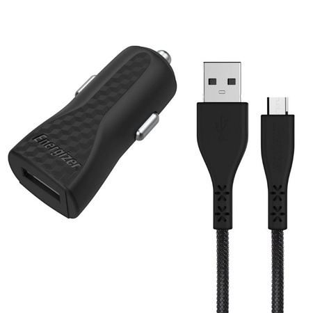 Energizer HardCase - nabíječka do auta USB-A 1A + kabel Micro USB (černá)