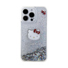 Hello Kitty Liquid Glitter Charms Kitty Head - Hülle für iPhone 15 Pro Max (silber)