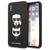 Karl Lagerfeld Saffiano Karl & Choupette fejek - iPhone Xs / X tok (fekete)